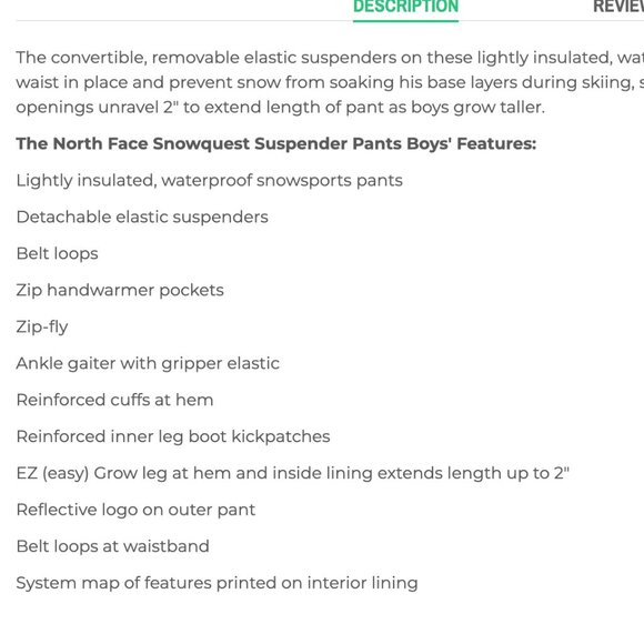 BOGO North Face SnowQuest Suspender Snow Pants - Picture 6 of 14